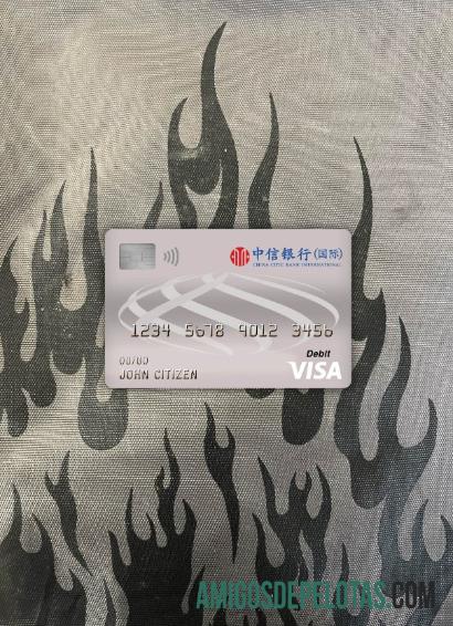 China Citic Bank Corp Banco Visa Cartão de Débito Photolook Frente exemplo